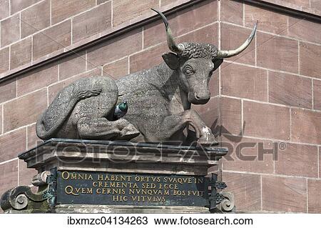 Ox sculpture from 1599 on the Fleischbrucke bridge, Nuremberg, Middle Franconia, Bavaria, Germany, Europe View Large Photo Image Stock Image - Ox sculpture from 1599 on the Fleischbrucke bridge, Nuremberg, Middle Franconia, Bavaria, Germany, Europe. Fotosearch