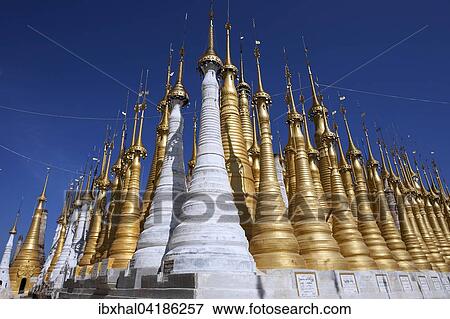 Pagoda Forest, restored stupas, near Indein on Inle Lake, Shan State, Myanmar, Asia View Large Photo Image Stock Photo - Pagoda Forest, restored stupas, near Indein on Inle Lake, Shan State, Myanmar, Asia. Fotosearch