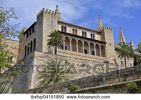 Palacio Real de la Almudaina, Palma de Mallorca, Majorca, Balearic Islands, Spain, Europe View Large Photo Image Stock Image - Palacio Real de la Almudaina, Palma de Mallorca, Majorca, Balearic Islands, Spain, Europe. Fotosearch