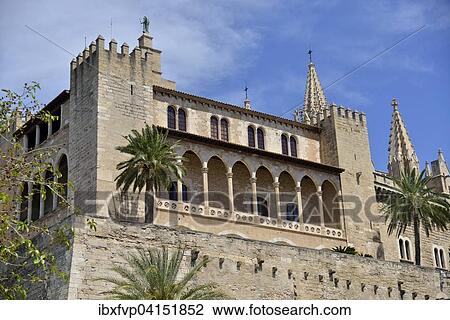 Palacio Real de la Almudaina, Palma de Mallorca, Majorca, Balearic Islands, Spain, Europe View Large Photo Image Stock Image - Palacio Real de la Almudaina, Palma de Mallorca, Majorca, Balearic Islands, Spain, Europe. Fotosearch
