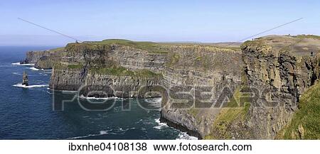 Panoramic view, Cliffs of Moher, County Clare, Ireland, Europe View Large Photo Image Stock Photo - Panoramic view, Cliffs of Moher, County Clare, Ireland, Europe. Fotosearch