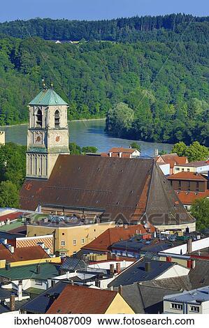 Stock Photo - Parish Church of St. James, Wasserburg am Inn, Upper Bavaria, Bavaria, Germany, Europe. Fotosearch