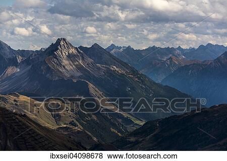 Stock Photo - Peak of the Biberkopf with Allgau Alps Schoppernau, Bregenz Forest, Vorarlberg, Austria, Europe. Fotosearch