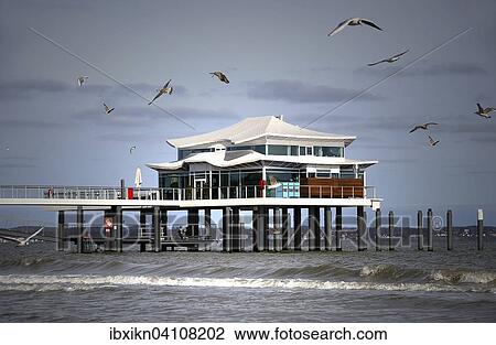 Pier, teahouse, Baltic Sea, Timmendorfer beach, Schleswig-Holstein, Germany, Europe View Large Photo Image Stock Image - Pier, teahouse, Baltic Sea, Timmendorfer beach, Schleswig-Holstein, Germany, Europe. Fotosearch