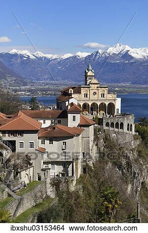 Pilgrimage church of Madonna del Sasso, Orselina, Locarno, Canton of Ticino, Switzerland, Europe View Large Photo Image Picture - Pilgrimage church of Madonna del Sasso, Orselina, Locarno, Canton of Ticino, Switzerland, Europe. Fotosearch
