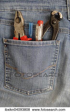 Pliers and screwdrivers in a back pocket, DIY View Large Photo Image Stock Photo - Pliers and screwdrivers in a back pocket, DIY. Fotosearch