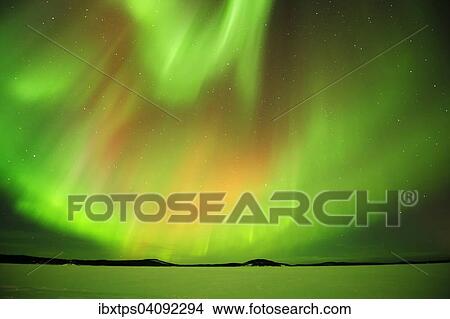 Polar lights, Aurora borealis, above the frozen Lake Inari, Lapland, Finland, Europe View Large Photo Image Picture - Polar lights, Aurora borealis, above the frozen Lake Inari, Lapland, Finland, Europe. Fotosearch