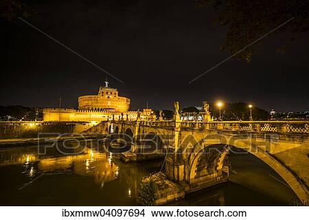 Ponte Sant'Angelo and Castel Sant'Angelo at night, Rome, Lazio, Italy, Europe View Large Photo Image Picture - Ponte Sant'Angelo and Castel Sant'Angelo at night, Rome, Lazio, Italy, Europe. Fotosearch
