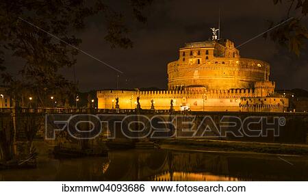 Ponte Sant'Angelo and Castel Sant'Angelo at night, Tiber River, Tevere, Rome, Lazio, Italy, Europe View Large Photo Image Stock Photograph - Ponte Sant'Angelo and Castel Sant'Angelo at night, Tiber River, Tevere, Rome, Lazio, Italy, Europe. Fotosearch