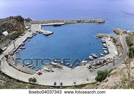 Port facility, Hora Sfakia, Crete, Greece, Europe View Large Photo Image Stock Image - Port facility, Hora Sfakia, Crete, Greece, Europe. Fotosearch
