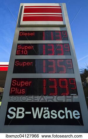 Price column at a gas station, Bavaria, Germany, Europe View Large Photo Image Stock Photograph - Price column at a gas station, Bavaria, Germany, Europe. Fotosearch