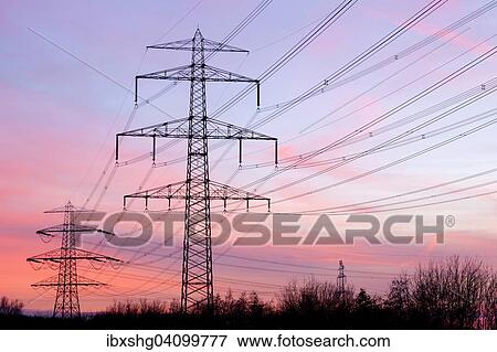 Pylons, Moorburg, Hamburg, Germany, Europe View Large Photo Image Stock Photo - Pylons, Moorburg, Hamburg, Germany, Europe. Fotosearch