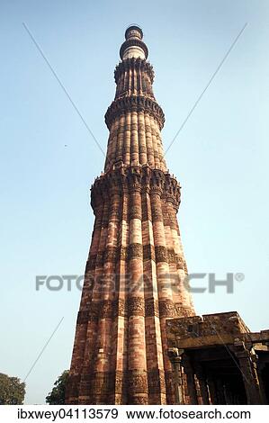 Qutb Minar, brick minaret, UNESCO World Heritage Site, Mehrauli Archaeological Park, New Delhi, Delhi, India, Asia View Large Photo Image Stock Photo - Qutb Minar, brick minaret, UNESCO World Heritage Site, Mehrauli Archaeological Park, New Delhi, Delhi, India, Asia. Fotosearch