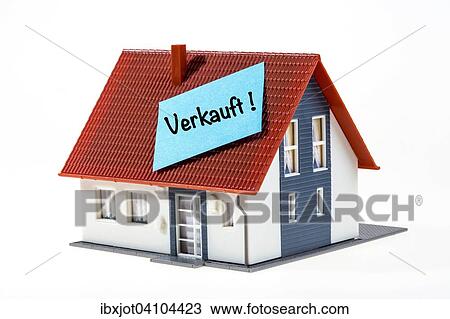 Real estate symbol, house is sold, German language View Large Photo Image Stock Image - Real estate symbol, house is sold, German language. Fotosearch