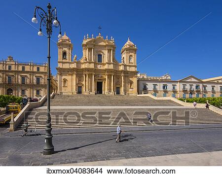 Restored baroque church, Noto Cathedral, Noto, Val di Noto, UNESCO World Heritage Site, Province of Syracuse, Sicily, Italy, Europe View Large Photo Image Picture - Restored baroque church, Noto Cathedral, Noto, Val di Noto, UNESCO World Heritage Site, Province of Syracuse, Sicily, Italy, Europe. Fotosearch