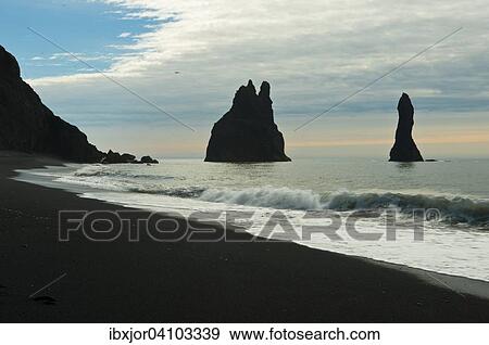 Reynisdrangar pinnacles, Vik i Myrdal, Myrdalur, Southern Region, Iceland, Europe View Large Photo Image Stock Photo - Reynisdrangar pinnacles, Vik i Myrdal, Myrdalur, Southern Region, Iceland, Europe. Fotosearch
