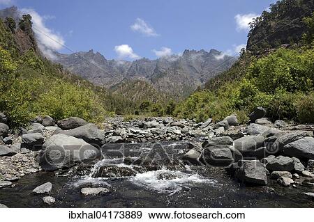 Rio Taburiente, Caldera de Taburiente National Park, La Palma, Canary Islands, Spain, Europe View Large Photo Image Stock Photo - Rio Taburiente, Caldera de Taburiente National Park, La Palma, Canary Islands, Spain, Europe. Fotosearch