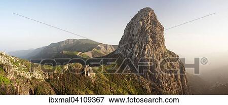 Stock Photo - Rock formation Roque de Agando, Degollada Agando, Mirador de los Roques, La Gomera, Canary Islands, Spain, Europe. Fotosearch