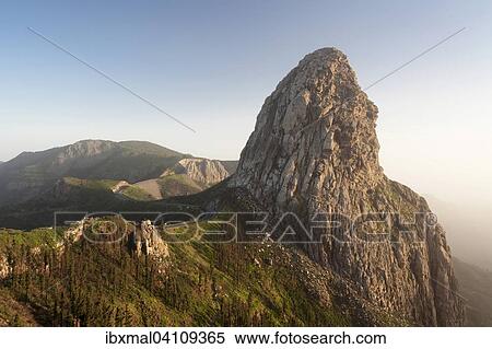 Rock formation Roque de Agando, Degollada Agando, Mirador de los Roques, La Gomera, Canary Islands, Spain, Europe View Large Photo Image Stock Photography - Rock formation Roque de Agando, Degollada Agando, Mirador de los Roques, La Gomera, Canary Islands, Spain, Europe. Fotosearch