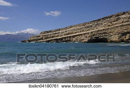 Rocks on the beach of Matala, south coast, Crete, Greece, Europe View Large Photo Image Stock Image - Rocks on the beach of Matala, south coast, Crete, Greece, Europe. Fotosearch