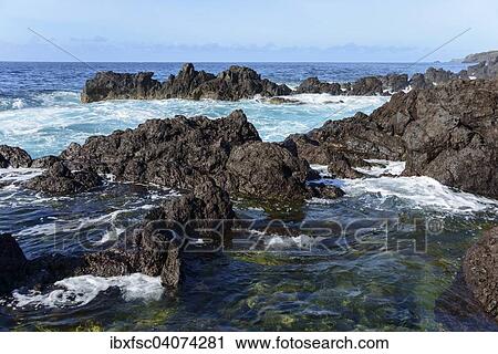 Rocky coastline near Ponta Furada, Faial, Azores, Portugal, Europe View Large Photo Image Stock Image - Rocky coastline near Ponta Furada, Faial, Azores, Portugal, Europe. Fotosearch