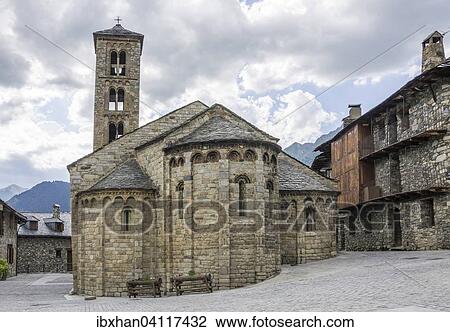 Stock Image - Romanesque church of Santa Maria de Taull, Unesco World Heritage Site, Vall de Boi, Taull, Catalonia, Spain, Europe. Fotosearch
