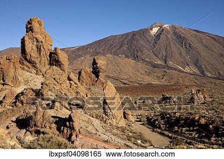 Roques de Garcia rock formation and Pico del Teide mountain, Teide National Park, Tenerife, Canary Islands, Spain, Europe View Large Photo Image Stock Photography - Roques de Garcia rock formation and Pico del Teide mountain, Teide National Park, Tenerife, Canary Islands, Spain, Europe. Fotosearch