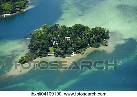 Rose Island aerial view, lake Starnberg, Upper Bavaria, Bavaria, Germany, Europe View Large Photo Image Stock Image - Rose Island aerial view, lake Starnberg, Upper Bavaria, Bavaria, Germany, Europe. Fotosearch