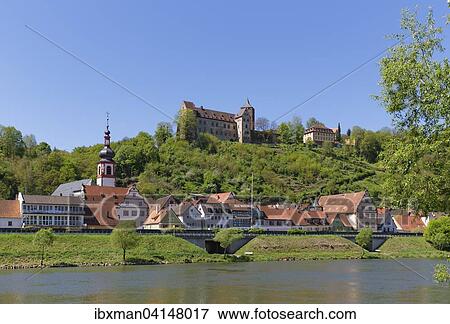 Stock Photo - Rothenfels Castle, Rothenfels, Main, Spessart, Mainfranken, Lower Franconia, Franconia, Bavaria, Germany, Europe. Fotosearch