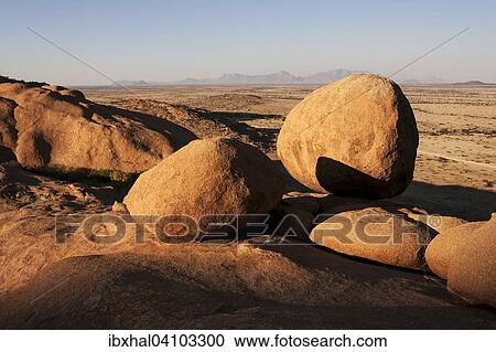 Stock Image - Round rocks in the evening light, Bushman Paradise, Spitzkoppe, Namibia, Africa. Fotosearch
