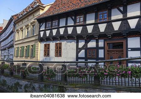 Row of houses in the historic centre of Quedlinburg, Harz, Saxony-Anhalt, Germany, Europe View Large Photo Image Stock Photo - Row of houses in the historic centre of Quedlinburg, Harz, Saxony-Anhalt, Germany, Europe. Fotosearch