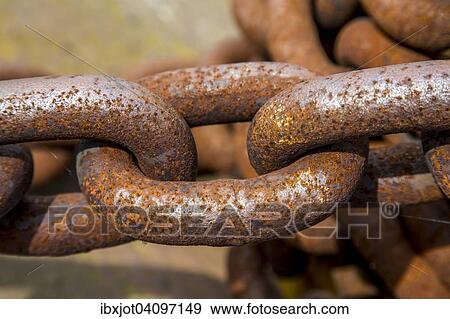 Rusty large metal chain View Large Photo Image Stock Photo - Rusty large metal chain. Fotosearch