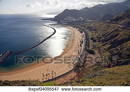 Sand beach Playa de Las Teresitas, near San Andres, Tenerife, Canary Islands, Spain, Europe View Large Photo Image Stock Photo - Sand beach Playa de Las Teresitas, near San Andres, Tenerife, Canary Islands, Spain, Europe. Fotosearch