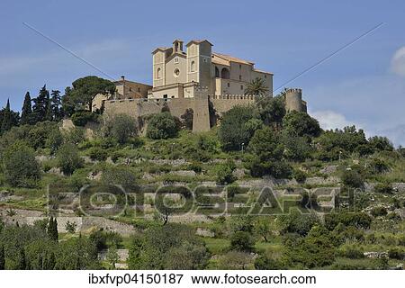 Stock Photo - Santuari de Sant Salvador fortress, Arta, Majorca, Balearic Islands, Spain, Europe. Fotosearch