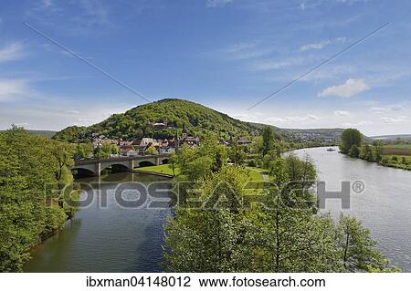 Stock Image - Scherenburg Castle ruins, Franconian Saale and Main, Gemunden am Main, Franconia, Lower Franconia, Franconia, Bavaria, Germany, Europe. Fotosearch