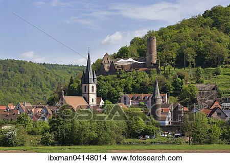Picture - Scherenburg Castle ruins, Gemunden am Main, Spessart, Mainfranken, Lower Franconia, Franconia, Bavaria, Germany, Europe. Fotosearch