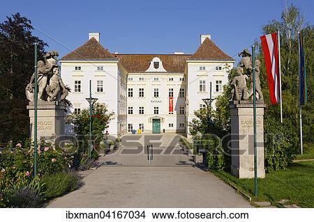 Picture - Schloss Voslau, now used as town hall, Bad Voslau, industrial district, Lower Austria, Austria, Europe. Fotosearch