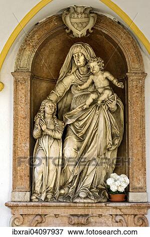 Sculpture of St. Anne with Mary and the child, Pilgrimage Church of Mariahilf Monastery, courtyard, Passau, Lower Bavaria, Bavaria, Germany, Europe View Large Photo Image Stock Photo - Sculpture of St. Anne with Mary and the child, Pilgrimage Church of Mariahilf Monastery, courtyard, Passau, Lower Bavaria, Bavaria, Germany, Europe. Fotosearch