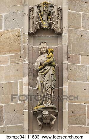 Sculpture of the Virgin Mary with infant Jesus at the Marienkirche or Church of St Mary, Konigsberg, Lower Franconia, Bavaria, Germany, Europe View Large Photo Image Stock Image - Sculpture of the Virgin Mary with infant Jesus at the Marienkirche or Church of St Mary, Konigsberg, Lower Franconia, Bavaria, Germany, Europe. Fotosearch