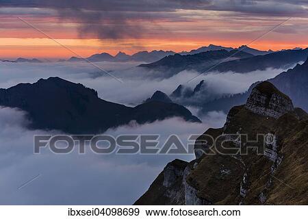 Sea of? Çï? Çïfog over the Bregenz Forest at sunrise, Au, Bregenz Forest, Vorarlberg, Austria, Europe View Large Photo Image Stock Photo - Sea of? Çï? Çïfog over the Bregenz Forest at sunrise, Au, Bregenz Forest, Vorarlberg, Austria, Europe. Fotosearch