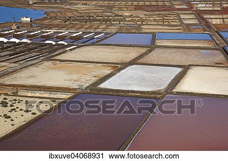 Sea salt extraction, drying pools, saltworks of Janubio, Salinas de Janubio, Lanzarote, Canary Islands, Canary Islands, Spain, Europe View Large Photo Image Stock Image - Sea salt extraction, drying pools, saltworks of Janubio, Salinas de Janubio, Lanzarote, Canary Islands, Canary Islands, Spain, Europe. Fotosearch