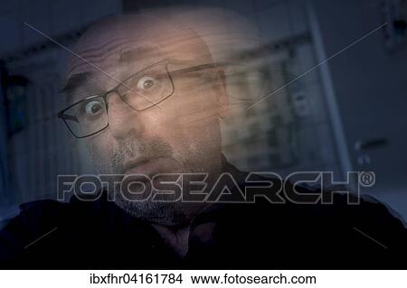 Picture - Senior shakes his head, portrait, Germany, Europe. Fotosearch