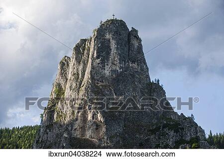 Picture - Sheer cliff, Cheile Bicazului-HaÈ™maÈ™ National Park, Carpathian Mountains, Romania, Europe. Fotosearch