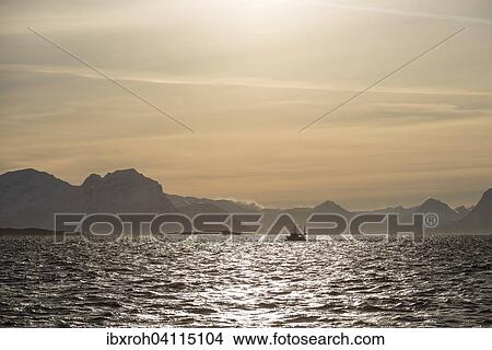 Ship, backlit, Lofoten, Norway, Europe View Large Photo Image Picture - Ship, backlit, Lofoten, Norway, Europe. Fotosearch