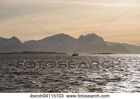 Ship, backlit, Lofoten, Norway, Europe View Large Photo Image Stock Image - Ship, backlit, Lofoten, Norway, Europe. Fotosearch