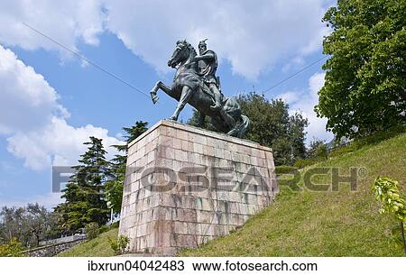 Skanderberg monument, Kruja, Albania, Europe View Large Photo Image Stock Image - Skanderberg monument, Kruja, Albania, Europe. Fotosearch