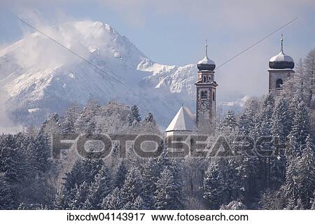 Snow-covered Church of John the Baptist, the Nockspitze behind, Saile, Ampass, Tyrol, Austria, Europe View Large Photo Image Stock Photo - Snow-covered Church of John the Baptist, the Nockspitze behind, Saile, Ampass, Tyrol, Austria, Europe. Fotosearch