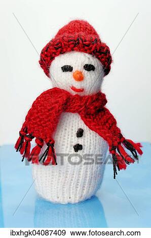 Snowman, hand-knitted View Large Photo Image Stock Photo - Snowman, hand-knitted. Fotosearch