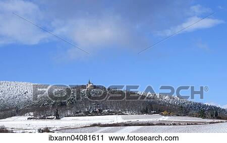 Stock Image - St. Anne's Chapel, Roman Catholic pilgrimage church on Annaberg hill, a promontory on the eastern slope of Mt Teufelsberg, 597. 6 m, Haardt range, Burrweiler, Southern Palatinate, Palatinate, Rhineland-Palatinate, Germany, Europe. Fotosearch