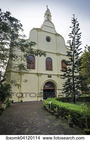 Picture - St. Francis Church, former burial place of Vasco da Gama, Fort Cochin, Kochi, Kerala, South India, India, Asia. Fotosearch